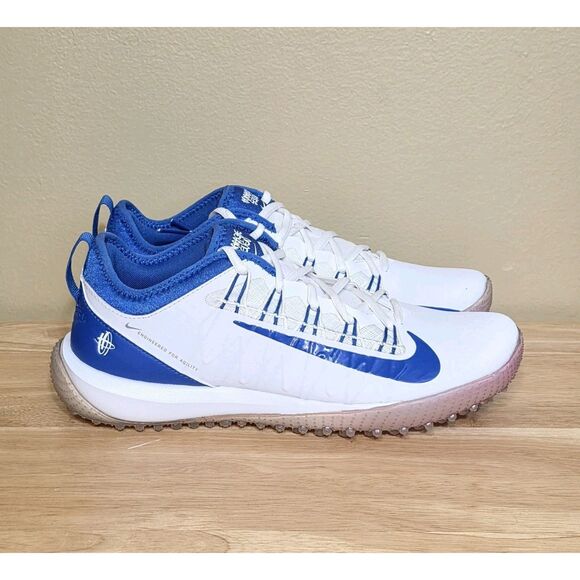 Nike Alpha Huarache 7 Pro Turf Lacrosse Blue White CJ0235-100 Men's Size 8.5